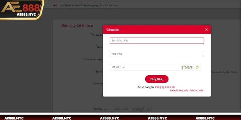 Điền chính xác thông tin đăng nhập
