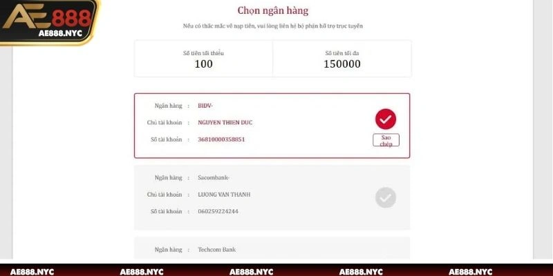 Điền đầy đủ các thông tin được yêu cầu